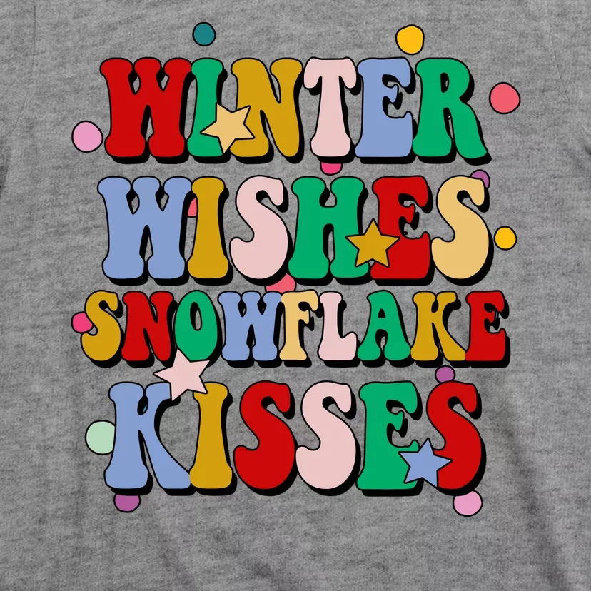 Winter Wishes Snowflake Kisses Retro Christmas T-Shirt