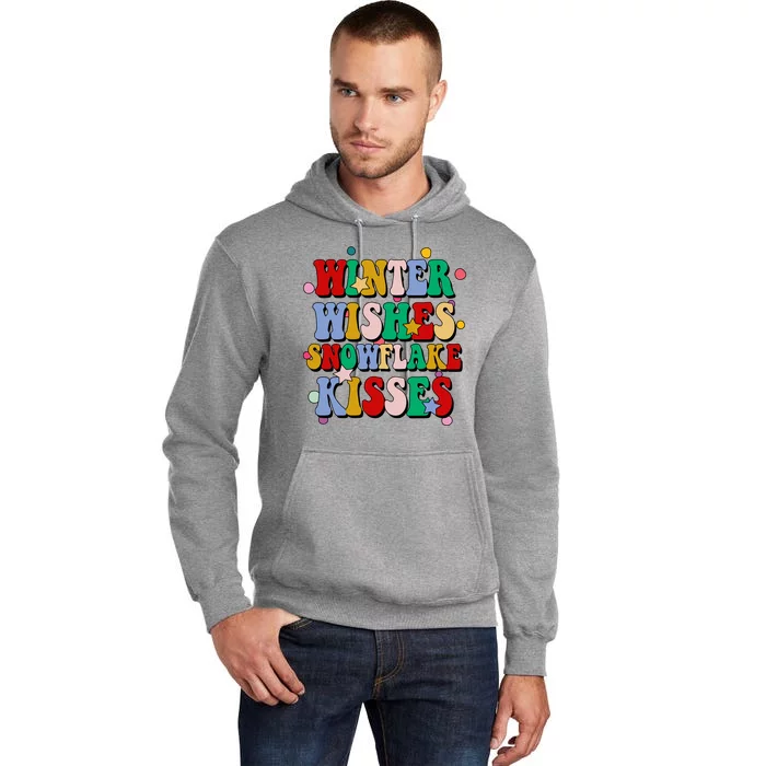 Winter Wishes Snowflake Kisses Retro Christmas Tall Hoodie