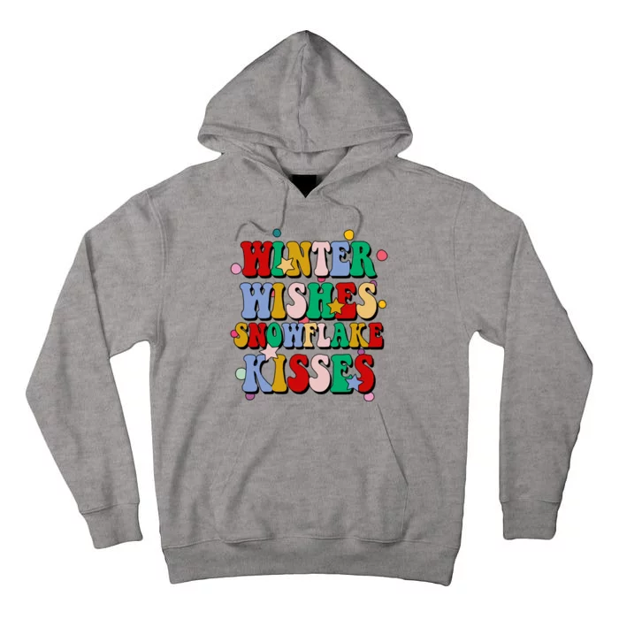 Winter Wishes Snowflake Kisses Retro Christmas Tall Hoodie