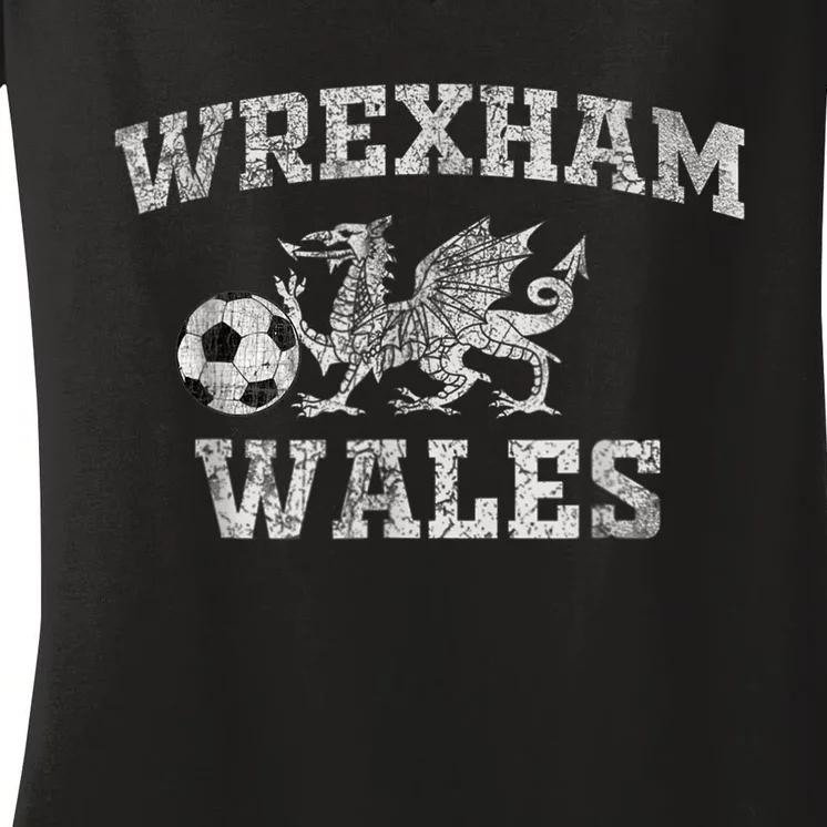 Wrexham Wales Soccer Jersey Women's V-Neck T-Shirt