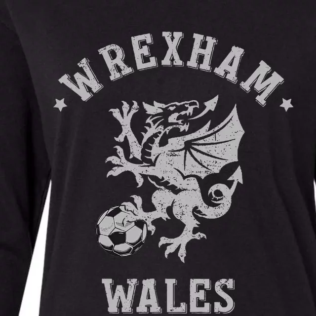 Wrexham Wales Soccer Jersey Womens Cotton Relaxed Long Sleeve T-Shirt