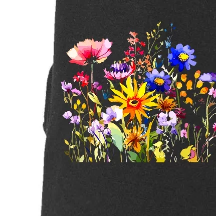 Women Wildflower Summer Flowers Blooming Floral Graphic Doggie 3-End Fleece Hoodie