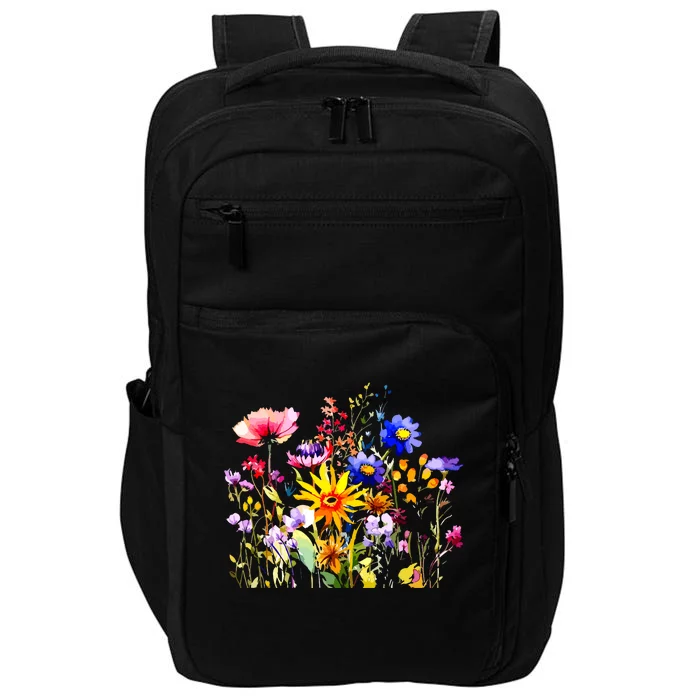 Women Wildflower Summer Flowers Blooming Floral Graphic Impact Tech Backpack