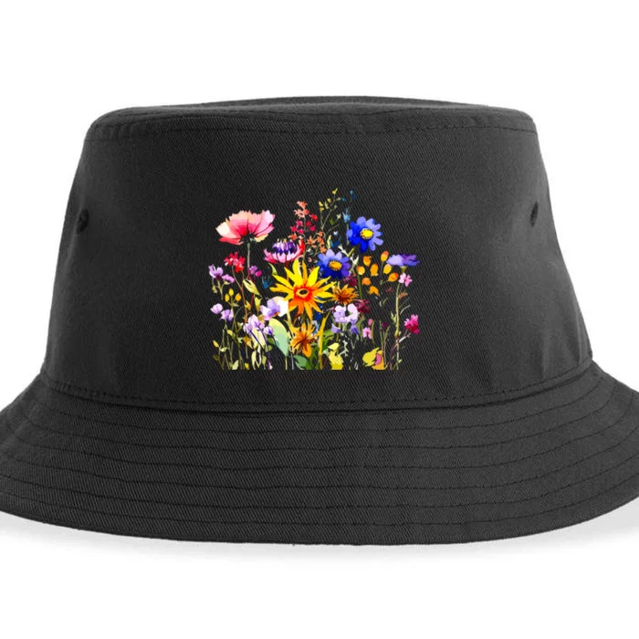 Women Wildflower Summer Flowers Blooming Floral Graphic Sustainable Bucket Hat