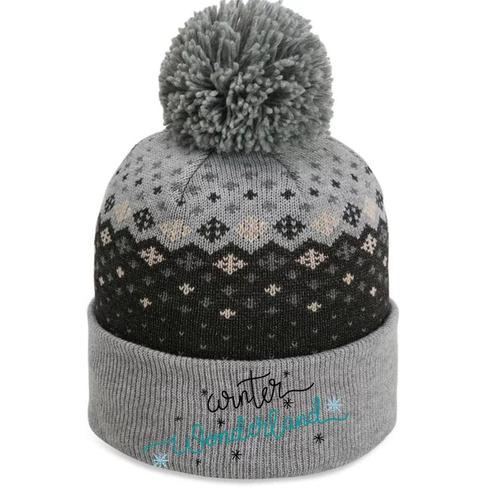 Winter Wonderland Snowflake The Baniff Cuffed Pom Beanie