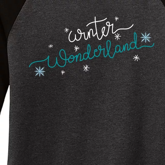 Winter Wonderland Snowflake Women's Tri-Blend 3/4-Sleeve Raglan Shirt