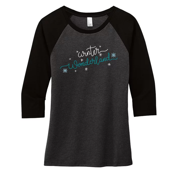 Winter Wonderland Snowflake Women's Tri-Blend 3/4-Sleeve Raglan Shirt