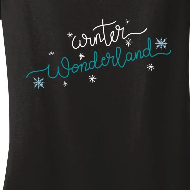 Winter Wonderland Snowflake Women's V-Neck T-Shirt