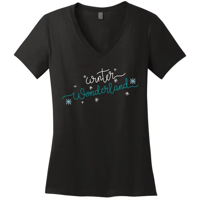 Winter Wonderland Snowflake Women's V-Neck T-Shirt