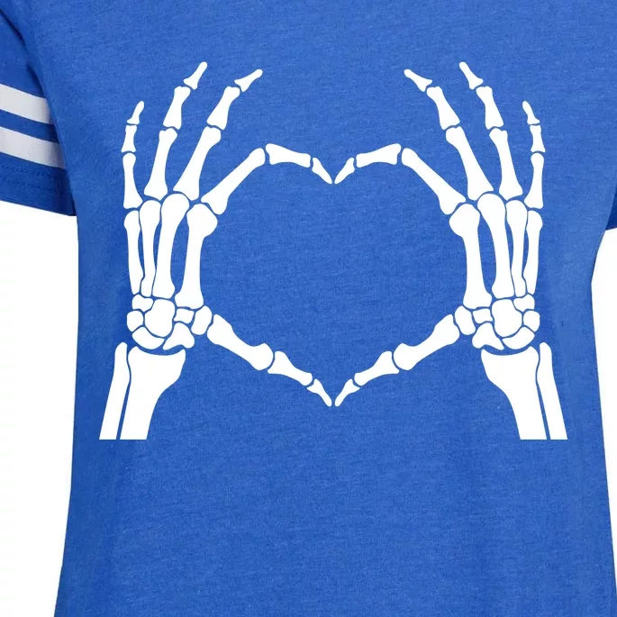 Well Worn Skeleton Heart Hands Gift Cool Gift Enza Ladies Jersey Football T-Shirt