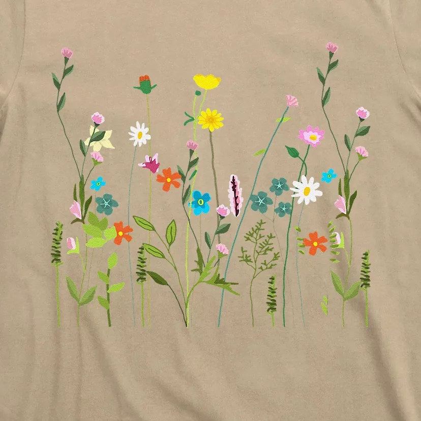 Women Wildflower Summer Flowers Blooming Floral Graphic T-Shirt