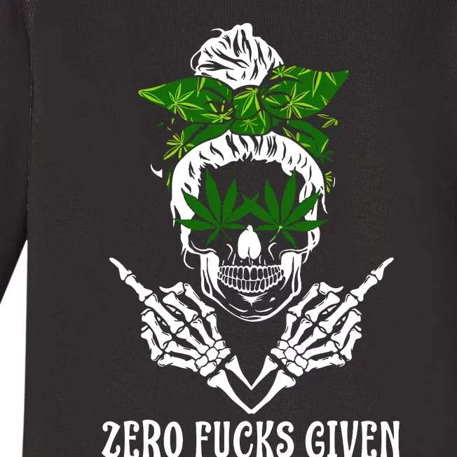 Women Weed Skull Cannabis Marijuana 420 Thc Weed Lover Baby Long Sleeve Bodysuit