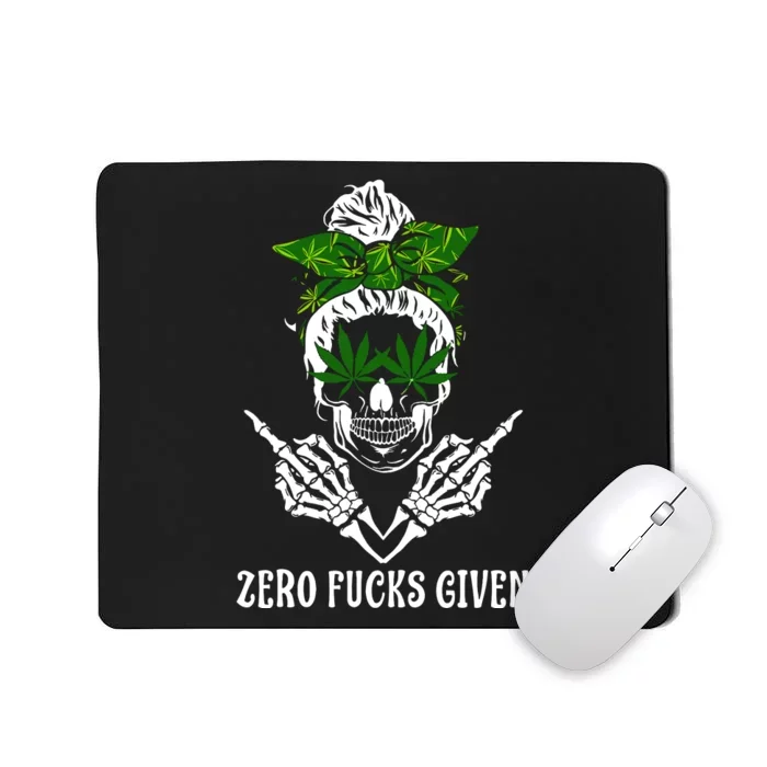 Women Weed Skull Cannabis Marijuana 420 Thc Weed Lover Mousepad