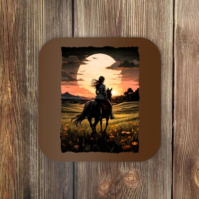 Wild West Sunset Rider Girl Coaster