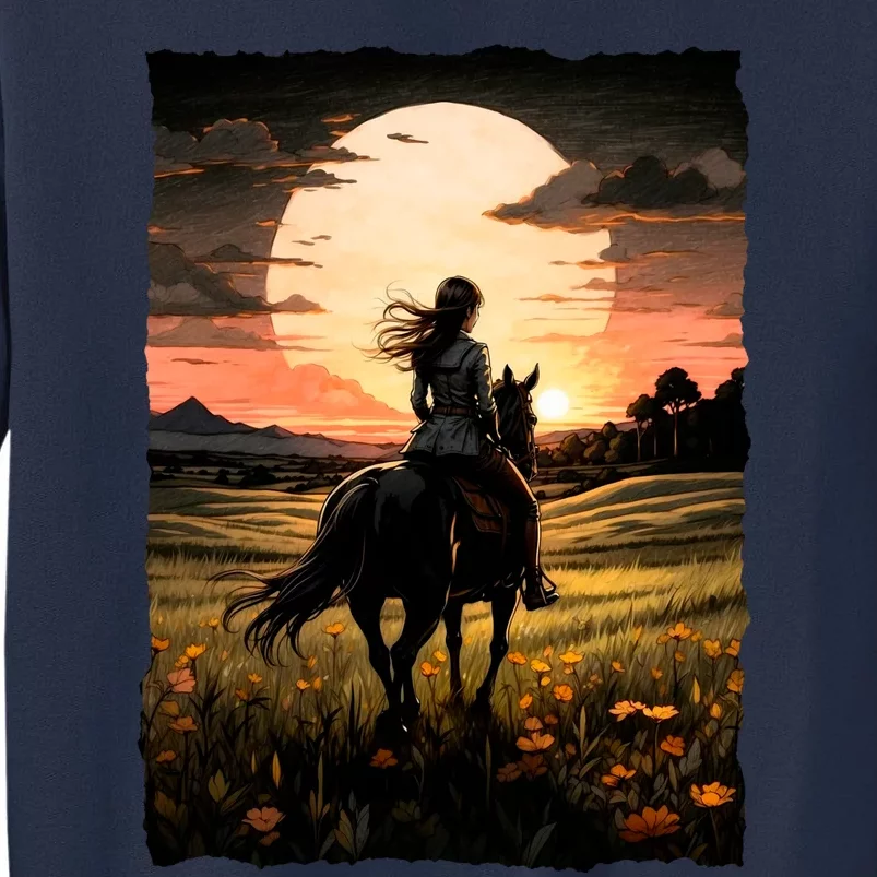 Wild West Sunset Rider Girl Sweatshirt