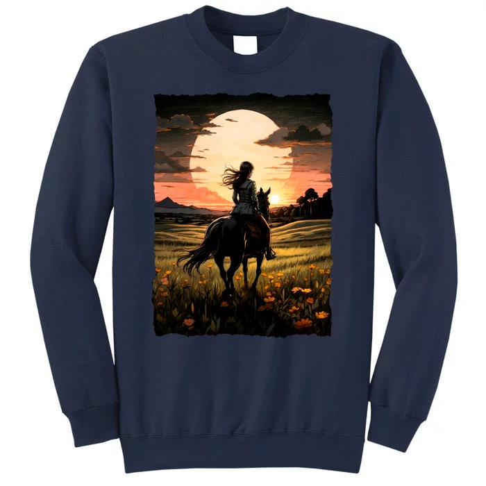 Wild West Sunset Rider Girl Sweatshirt