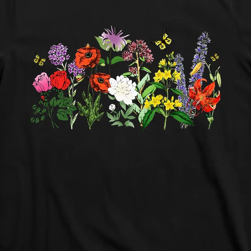 Women Wildflower Summer Flowers Blooming Floral Graphic T-Shirt