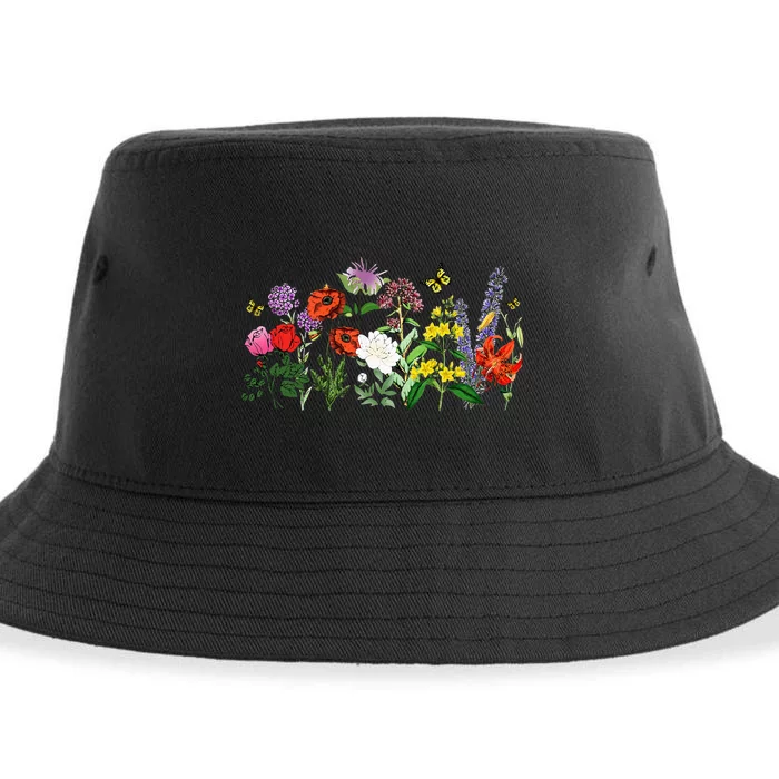 Women Wildflower Summer Flowers Blooming Floral Graphic Sustainable Bucket Hat