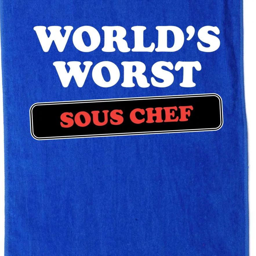 Worlds Worst Sous Chef Gift Platinum Collection Golf Towel