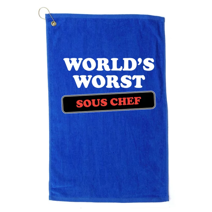 Worlds Worst Sous Chef Gift Platinum Collection Golf Towel