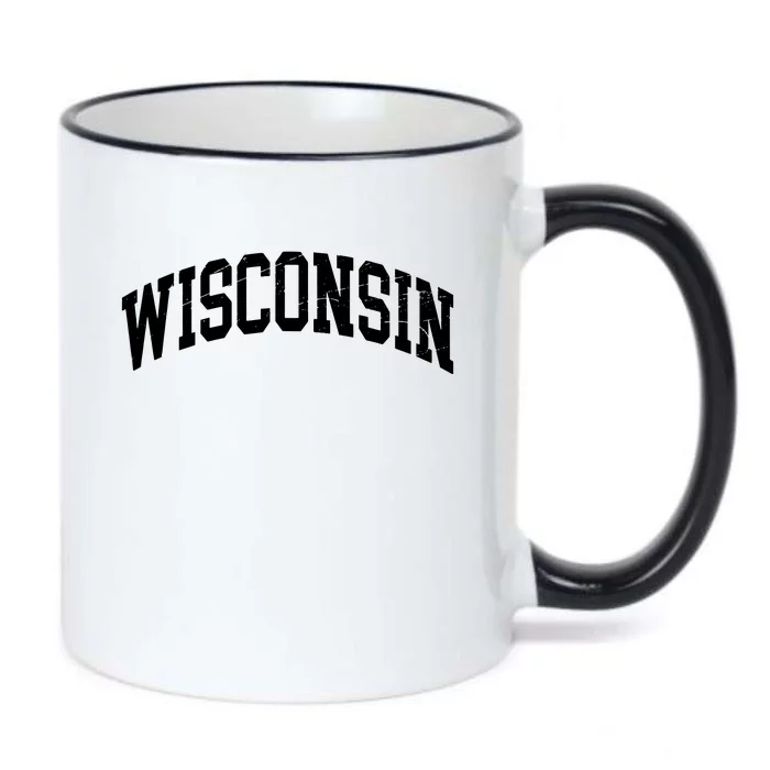 Wisconsin Worn Style Design Classic Black Color Changing Mug