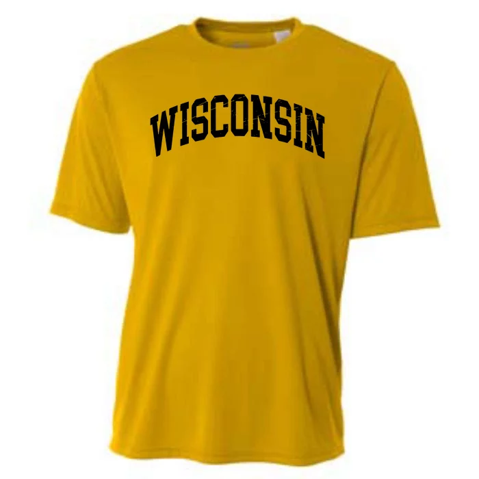 Wisconsin Worn Style Design Classic Cooling Performance Crew T-Shirt