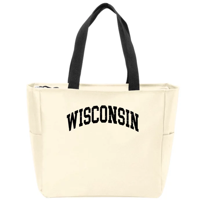 Wisconsin Worn Style Design Classic Zip Tote Bag