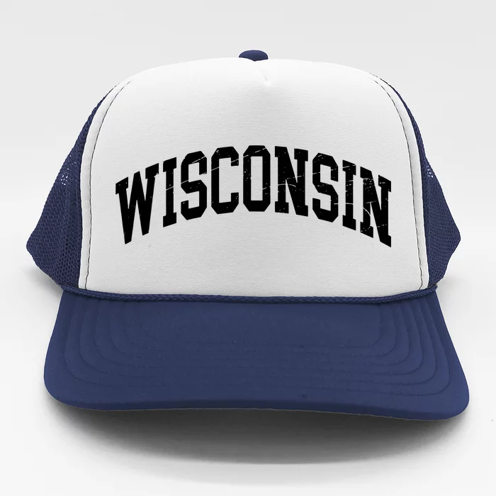 Wisconsin Worn Style Design Classic Trucker Hat