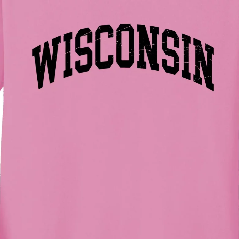 Wisconsin Worn Style Design Classic Kids Long Sleeve Shirt