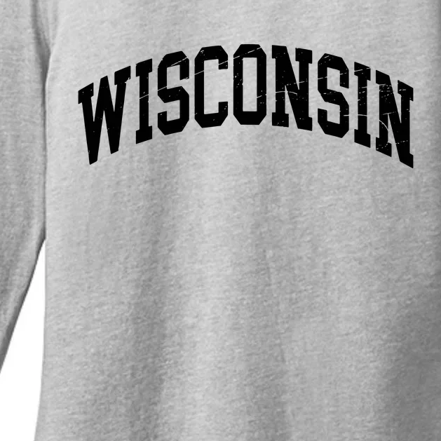 Wisconsin Worn Style Design Classic Womens CVC Long Sleeve Shirt