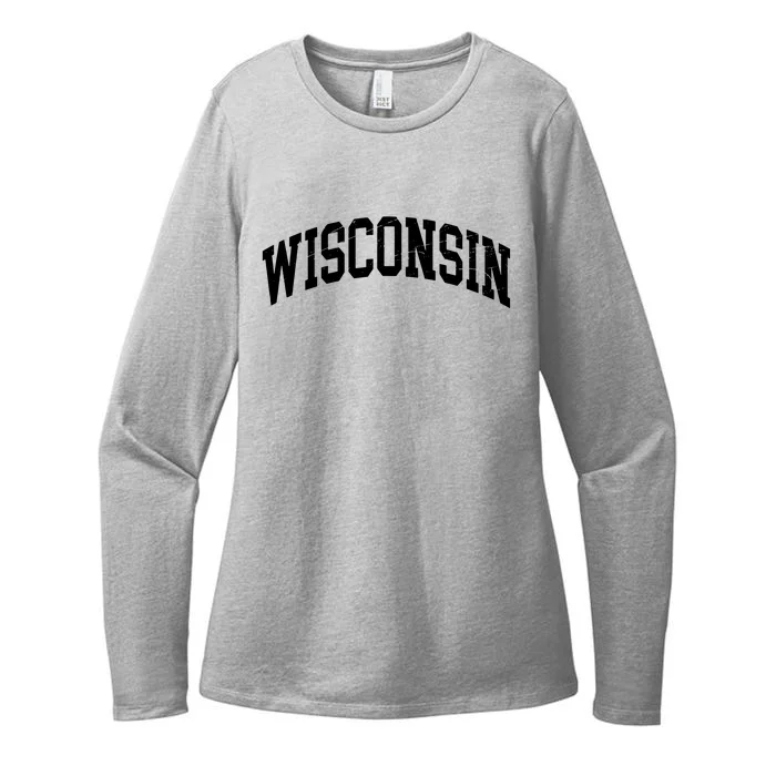 Wisconsin Worn Style Design Classic Womens CVC Long Sleeve Shirt