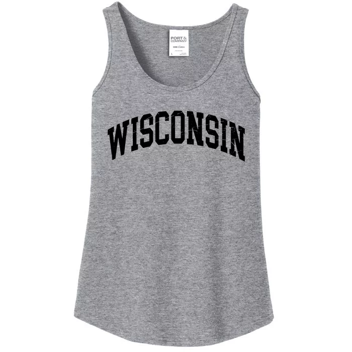 Wisconsin Worn Style Design Classic Ladies Essential Tank