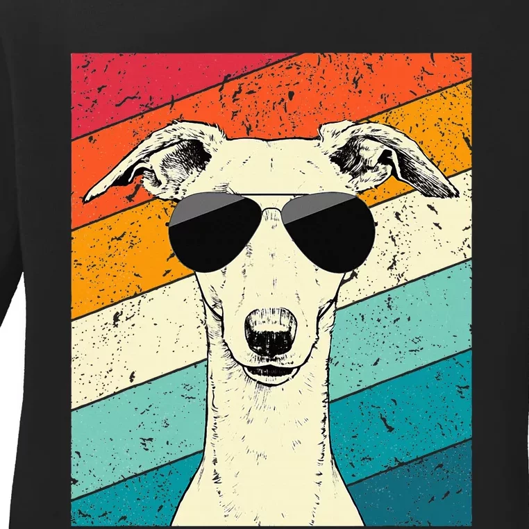 Whippet With Sunglasses Dog Lovers Ladies Long Sleeve Shirt