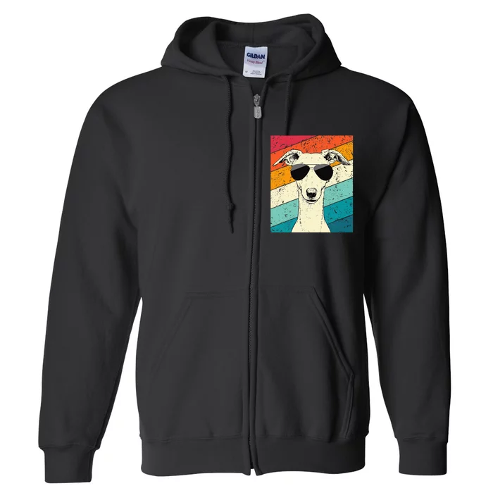 Whippet With Sunglasses Dog Lovers Full Zip Hoodie