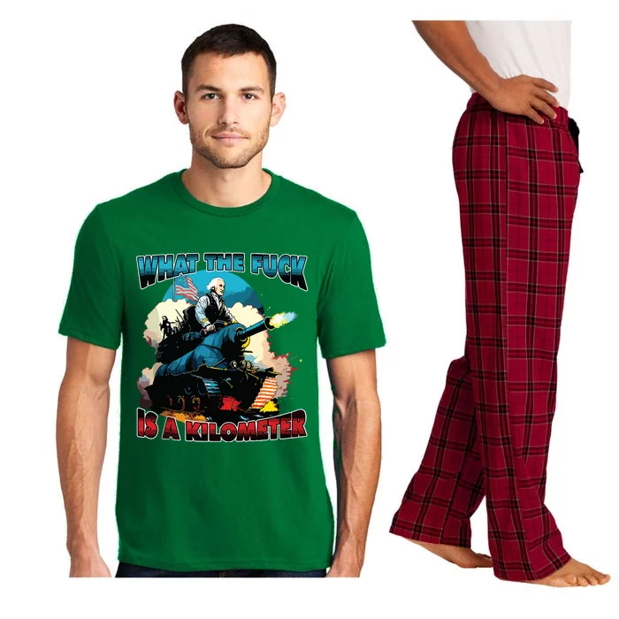 Wtf What The Fuck Is A Kilometer George Washington July 4th Pajama Set