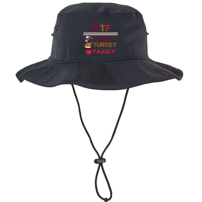 Wtf Wine Turkey Family Thanksgiving Legacy Cool Fit Booney Bucket Hat