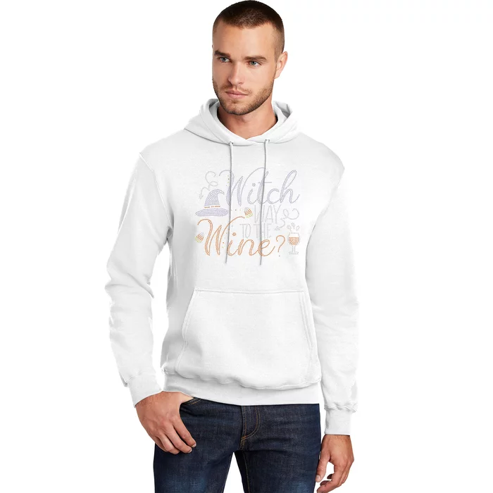 Witch Way To The Wine Bling Halloween Wine Witch Hoodie