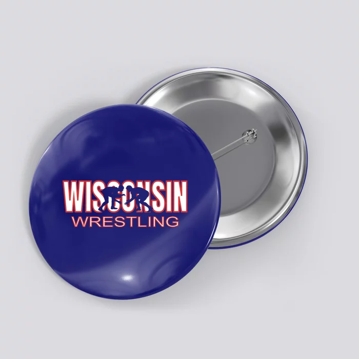 Wisconsin Wrestling Team Coach Wrestler State Pride Gift Great Gift Button