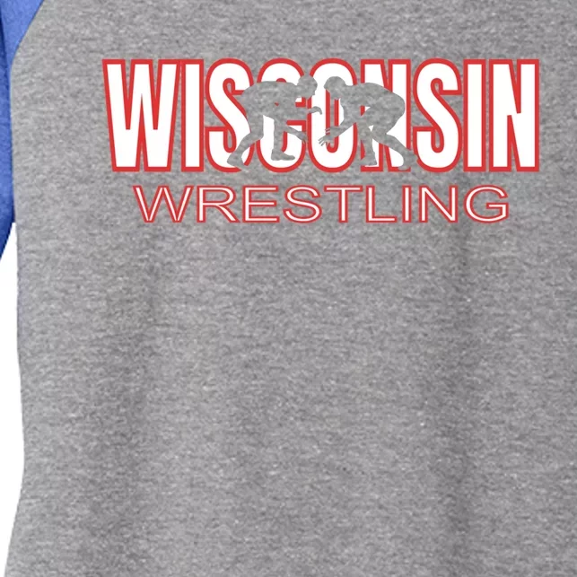 Wisconsin Wrestling Team Coach Wrestler State Pride Gift Great Gift Women's Tri-Blend 3/4-Sleeve Raglan Shirt