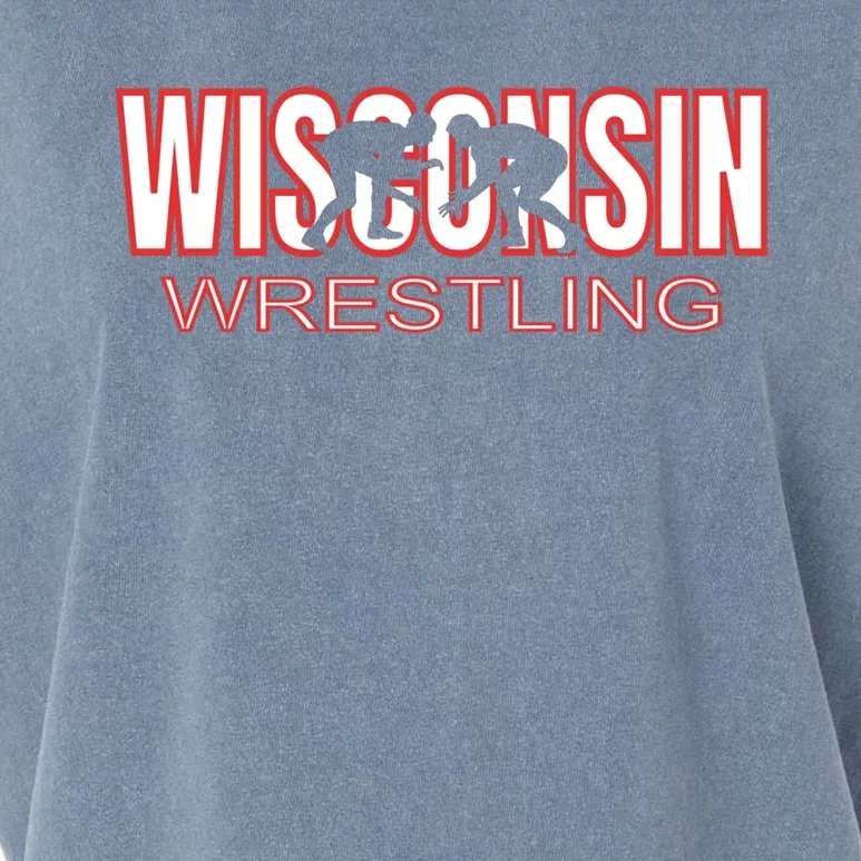 Wisconsin Wrestling Team Coach Wrestler State Pride Gift Great Gift Garment-Dyed Women's Muscle Tee