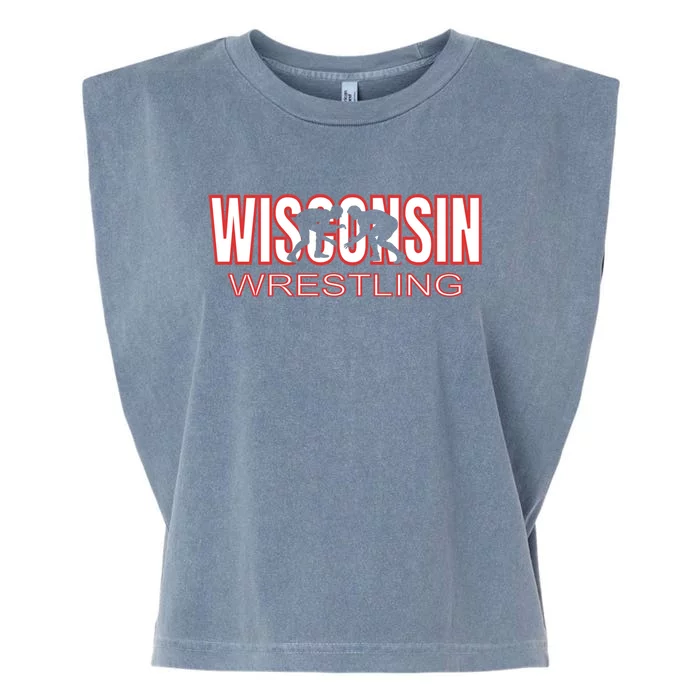 Wisconsin Wrestling Team Coach Wrestler State Pride Gift Great Gift Garment-Dyed Women's Muscle Tee