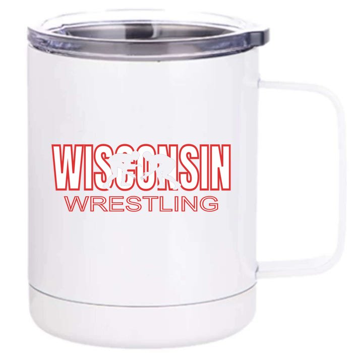 Wisconsin Wrestling Team Coach Wrestler State Pride Gift Great Gift Front & Back 12oz Stainless Steel Tumbler Cup