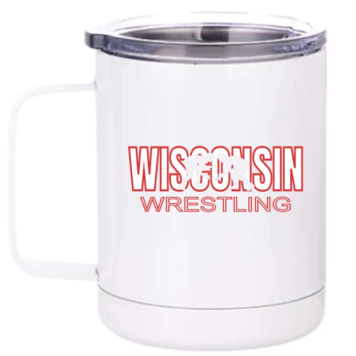 Wisconsin Wrestling Team Coach Wrestler State Pride Gift Great Gift Front & Back 12oz Stainless Steel Tumbler Cup