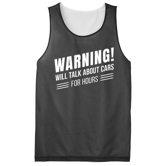 Warning Will Talk About Cars For Hours Mesh Reversible Basketball Jersey Tank