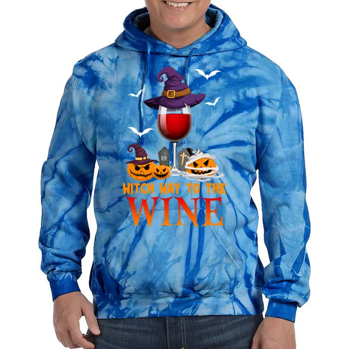 Witch Way To The Wine Funny Costume For Witch Lover Great Gift Tie Dye Hoodie