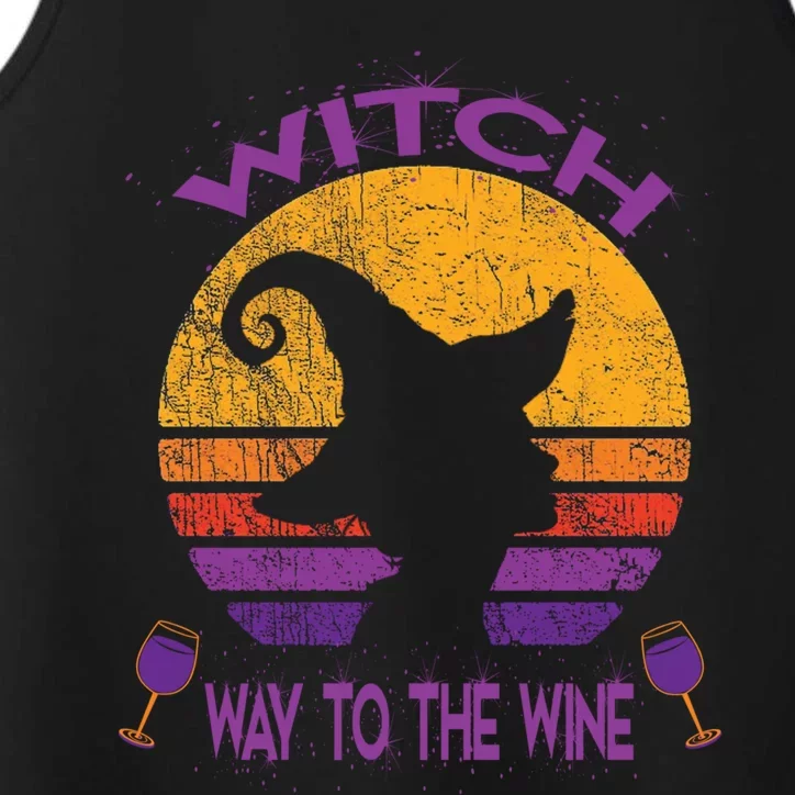 Witch Way To The Wine Funny Costume Gift Wine Witch Lover Gift Performance Tank