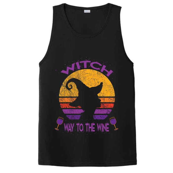 Witch Way To The Wine Funny Costume Gift Wine Witch Lover Gift Performance Tank