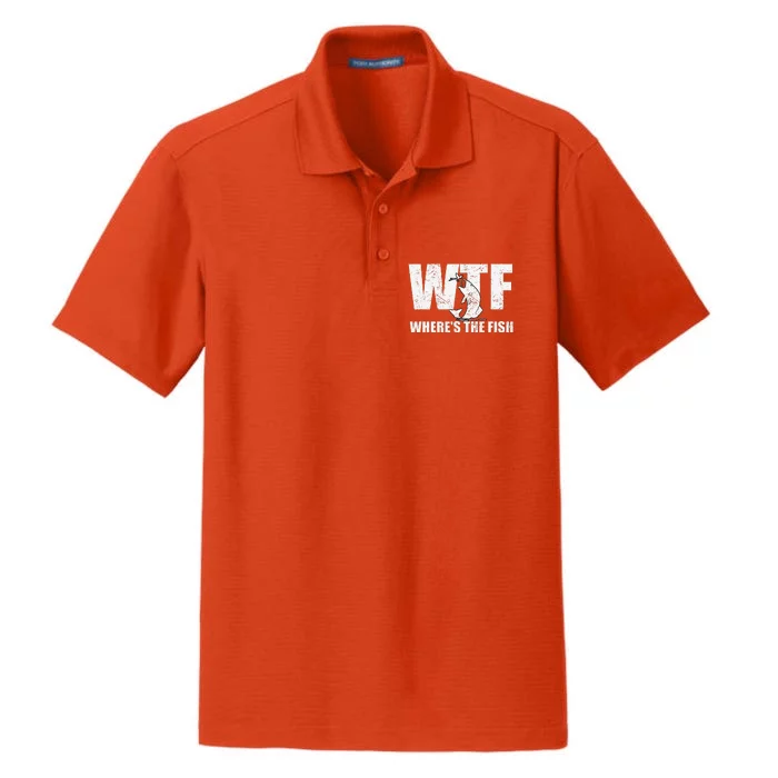 Wtf WhereS The Fish Funny Fishing Gifts Fathers Day Dry Zone Grid Performance Polo