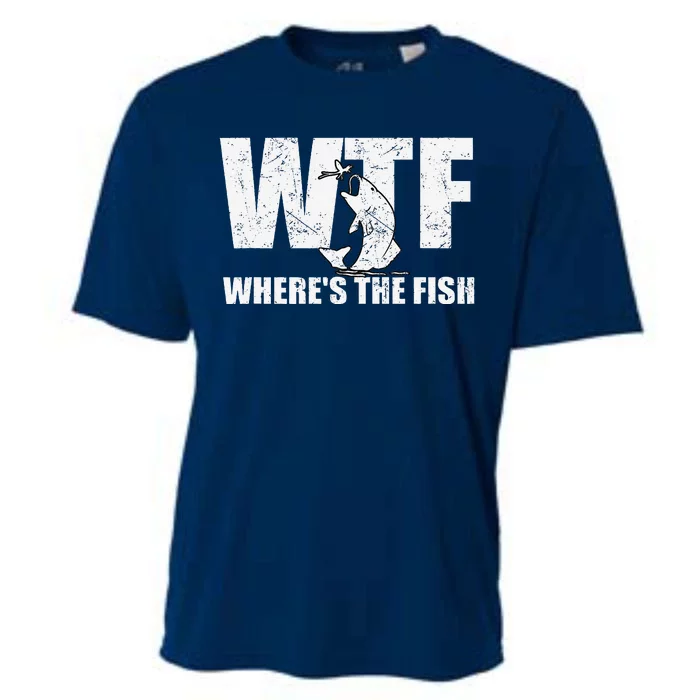 Wtf WhereS The Fish Funny Fishing Gifts Fathers Day Cooling Performance Crew T-Shirt