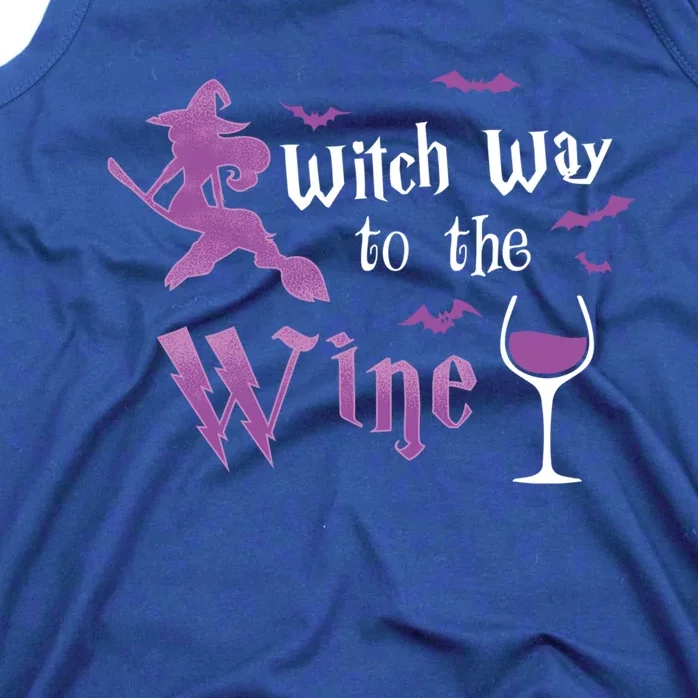 Witch Way To The Wine Funny Ing Party Halloween Graphic Gift Tank Top